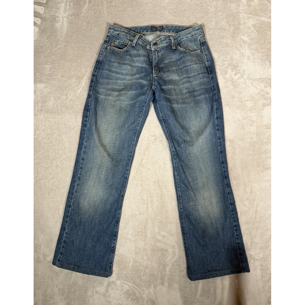Armani Jeans Mens Blue Medium Wash Denim Regular Fit Straight Mid Rise 34x30